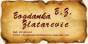 Bogdanka Zlatarević vizit kartica
